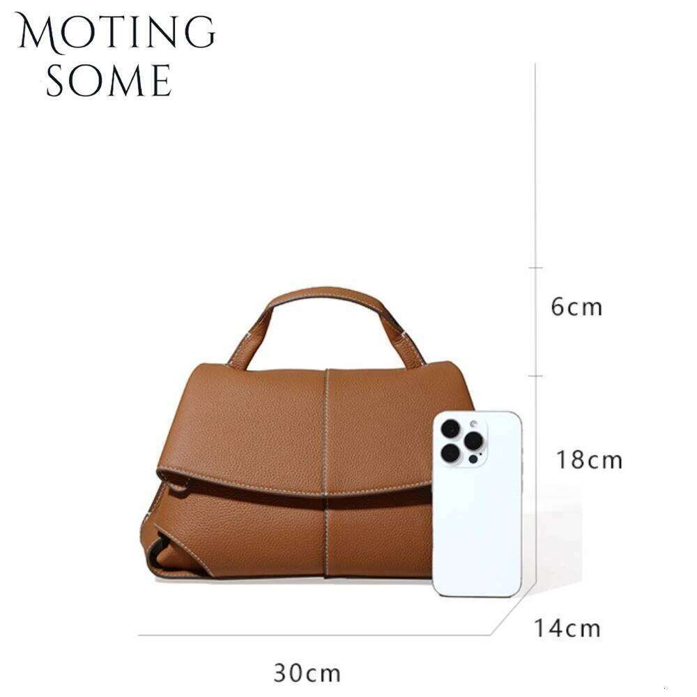 Motingsome Natural Leather Women's Bag 2025 New Designer Bags Commuter Shoulder Messenger Satchel Lady Crossbody Purses
