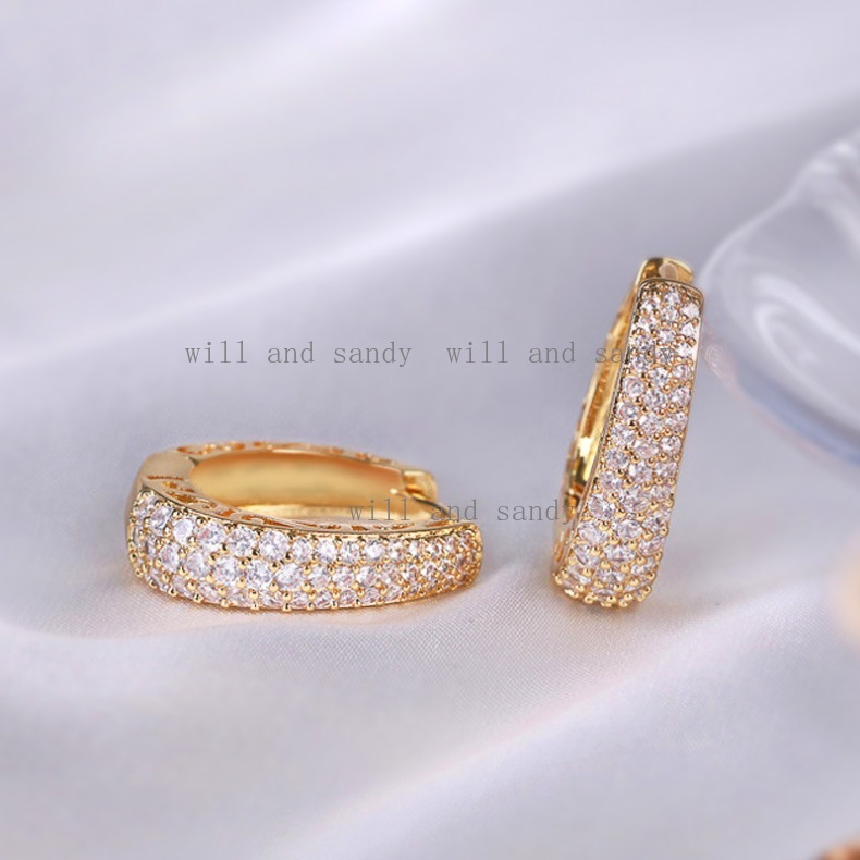 Cubic Zirconia Diamond Hoop Earrings Charm Designer Jewelry Gold 925 Silver Iced Out Heart Square Buckle Clip Dangle Earrings Stud Cuff for Woman Gift