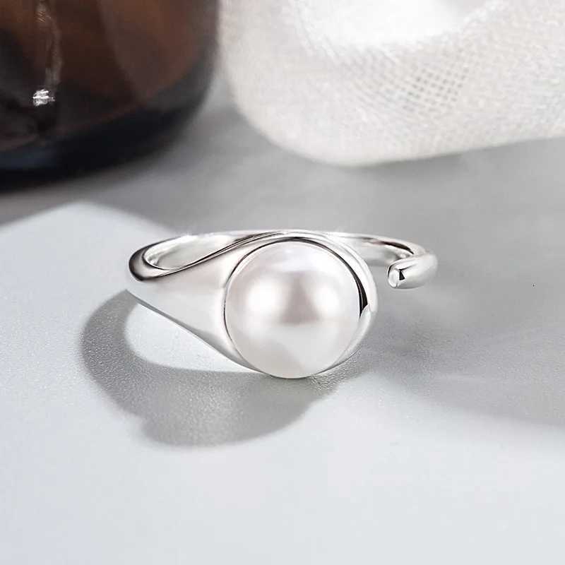 925 Sterling Silver Rings for Women Men Couple Minimalist Handmade Simple Pearl Ring Party Jewelry Gift Prevent Allergies y250730