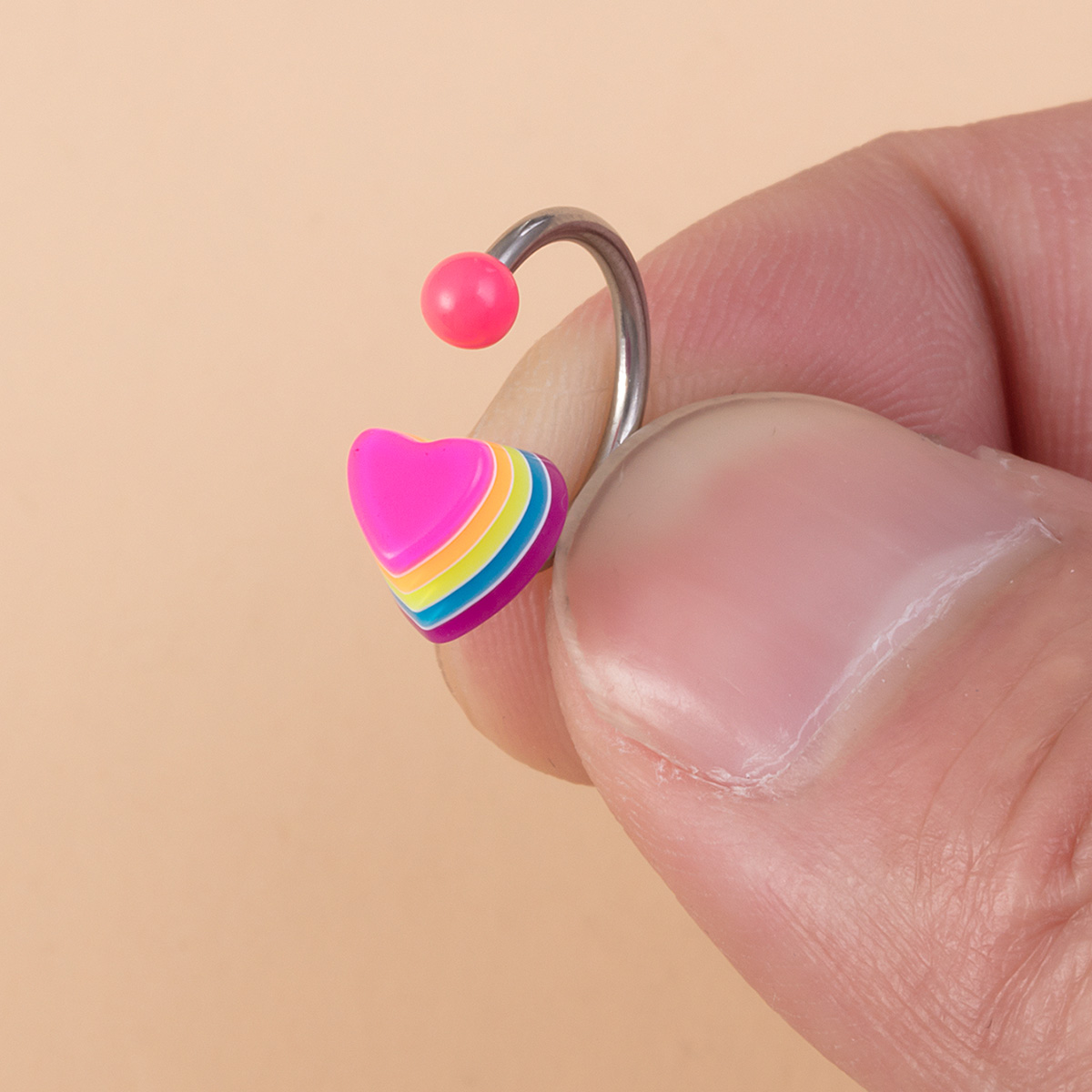 Rainbow Love Flower Stainless Steel Navel Ring Body Piercing Jewelry Ear Bone Ring