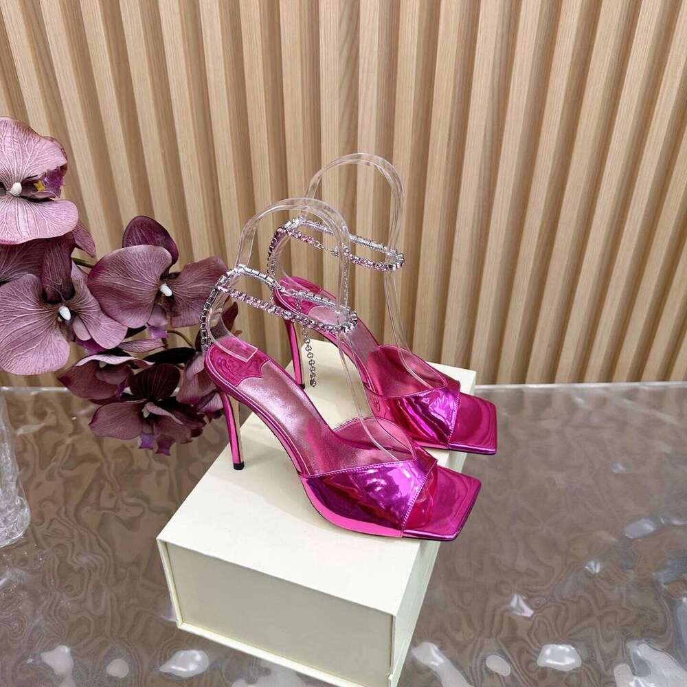Women Size34-42 Patent Leather Crystals Sandals Super High Heels Pumps Wedding Summer Designer Shoes Zapatillas De Mujer 73a