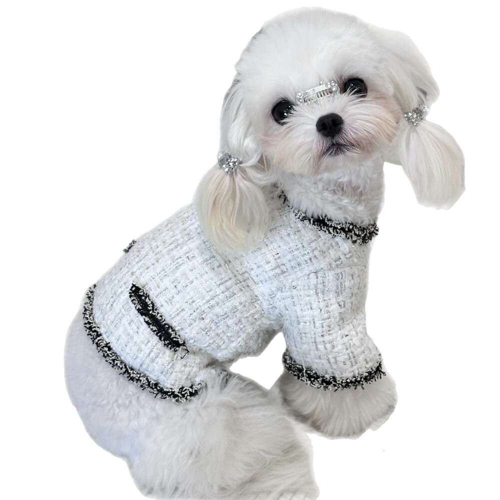 Cute Coat Cat Pet Dress High-End Little Chanel Style Dog Clothes