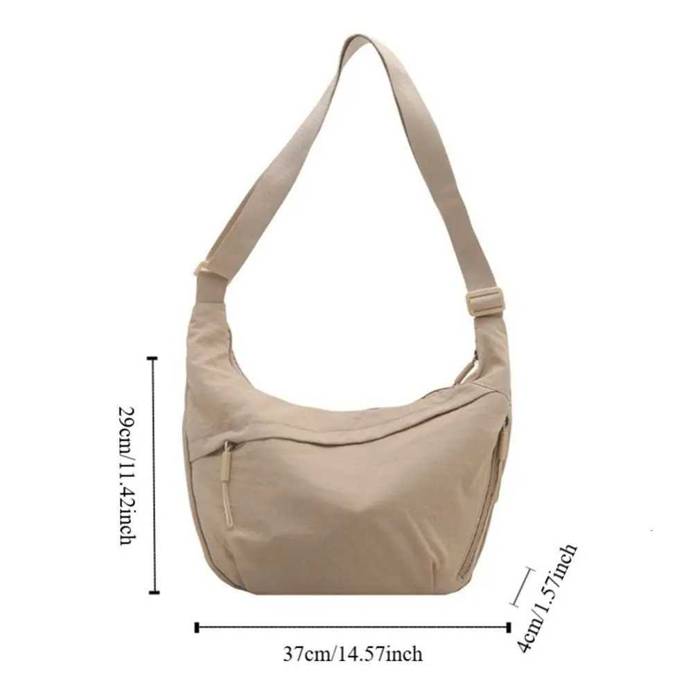 Popular Solid Color Hobos Crossbody Bag High Capacity Casual Shoulder Totes Bag Simple Leightweight Commuting Bag Students Y250730