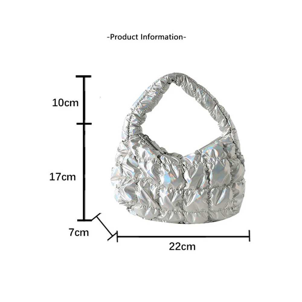 Korea Pleated Silver Cloud Bag 2024 fashionable Armpit Mini Handbag Ruched Designer Tote Bag Solid Color Top Handle Bags Y250730