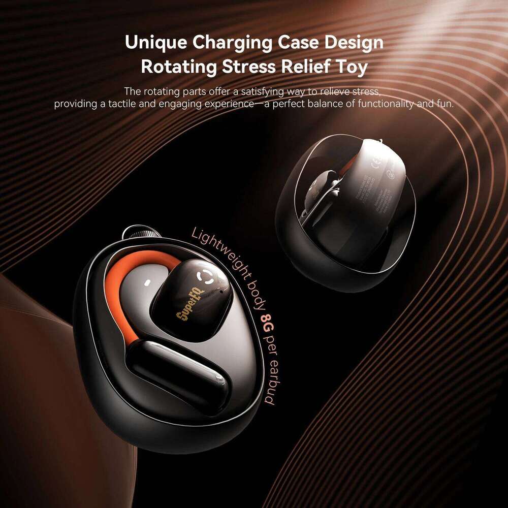 Designer Famous Brand Supereq D Wireless Open Bluetooth Luminescent Ear Hooks Lightweight Sports Earphone App Control