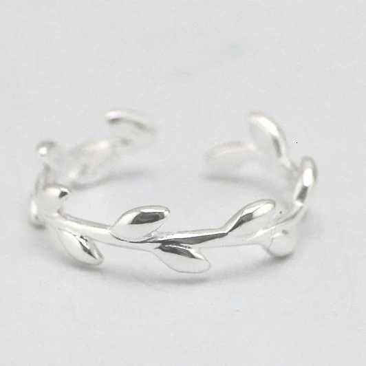 925 Sterling Silver Rings For Women Simple Leaves Open Ring Hypoallergenic Sterling Silver Jewelry Gifts For Girls y250730