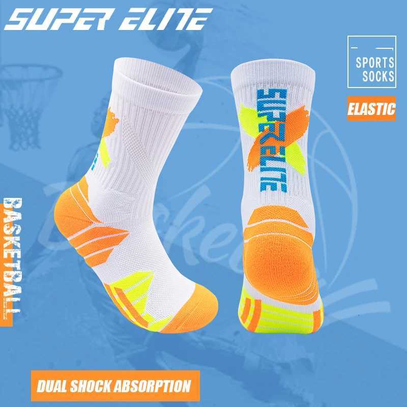 1 Pair High Tube Professional Practical Sport Socks Mens Towel Bottom Thickened Shock Absorbing Contrast Color Elite Socks Z250731