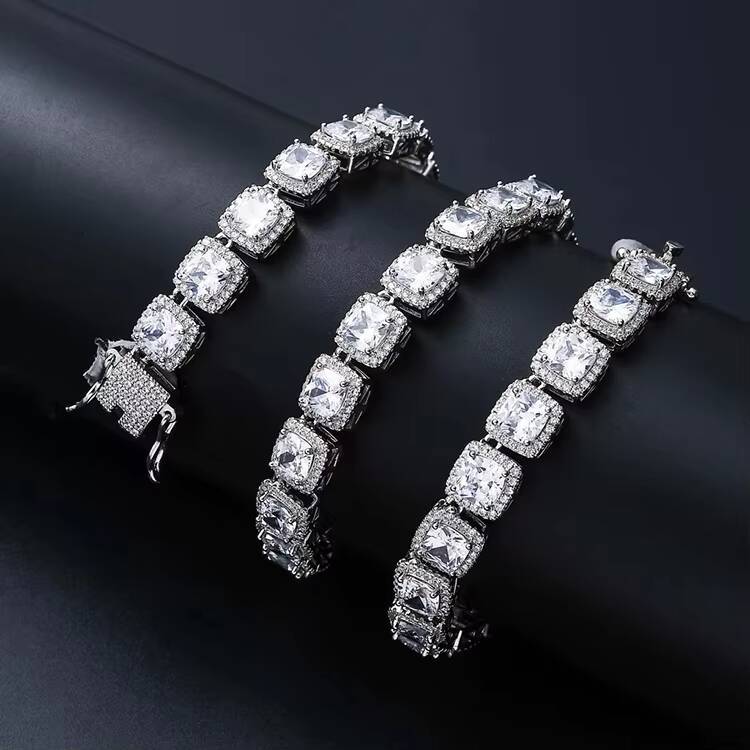 925 Silver Plated Tennis Chain for Hip Hop Men Women VVS Moissanite Diamond Necklace Bracelet Silver Fine Jewelry
