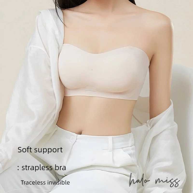 Strapless Womens No-Scar No-Steel Rims Top Support Close-Fitting Bra Small Breasts Make Larger Detachable Shoulder Straps Z250730