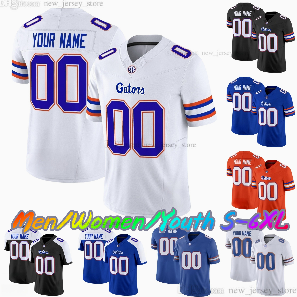 2025 Custom S-6XL College Football Jersey 2 DJ Lagway 13 Jadan Baugh 16 Aidan Warner 24 Ja'Kobi Jackson 5 Treyaun Webb 3 Eugene Wilson III 10 Tank Hawkins Stitched Jerseys