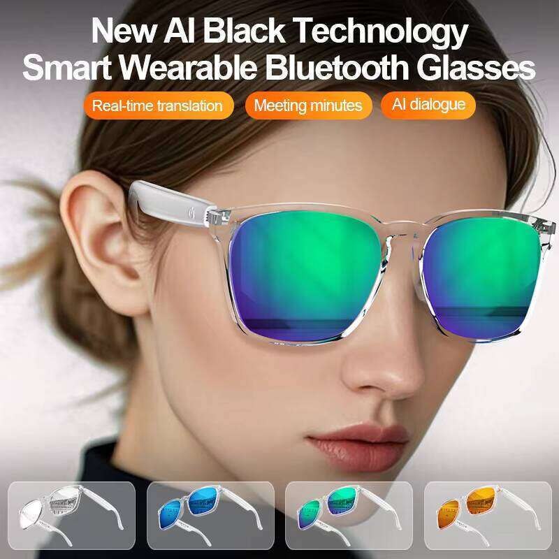 2025 New AI Glasses Multi-language Translation Voice Assistant Magnetic Charging Audio Call Smart Sunglasses