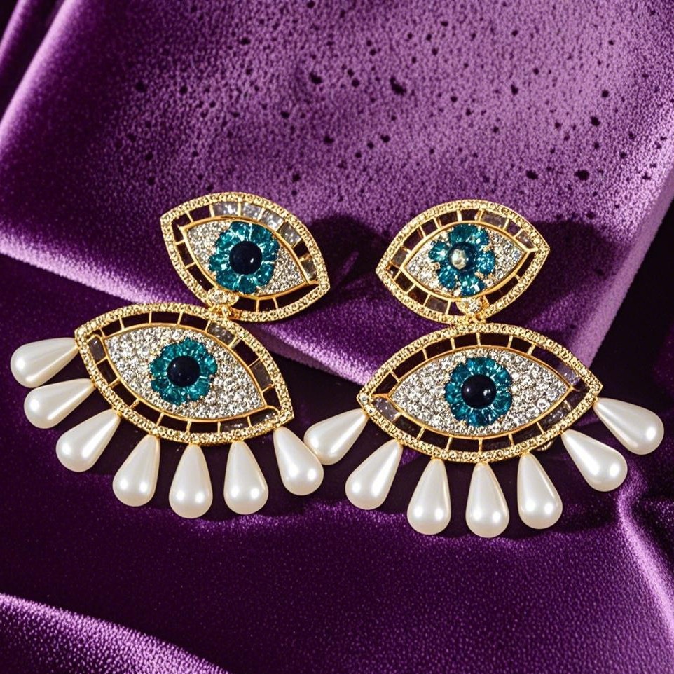 Designer Earrings For Women's Earrings Accessories Ear Cuff Fashionable Luxury Pearl Inlaid Earrings Metal Meometric Cross Earrings AS10