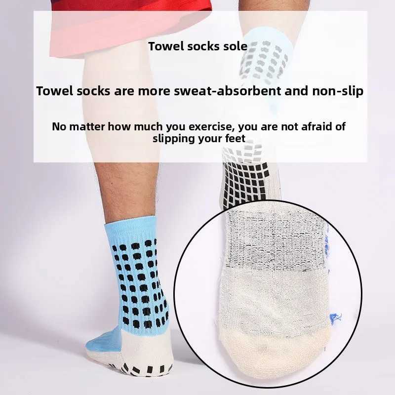 Mens and Womens Football Socks Sports Training Match Silicone Socks Anti-Skid Friction Breathable Tube Socks Z250731