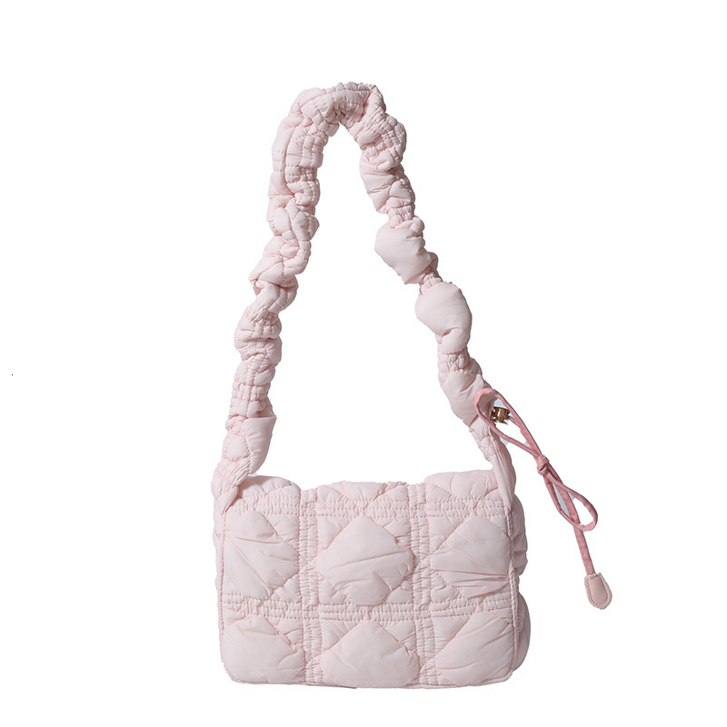 New Korean Style Pleated Cloud Fashion Crossbody Flap Small Square Versatile Down Jacket Bubble Shoulder Bag ddmymoon