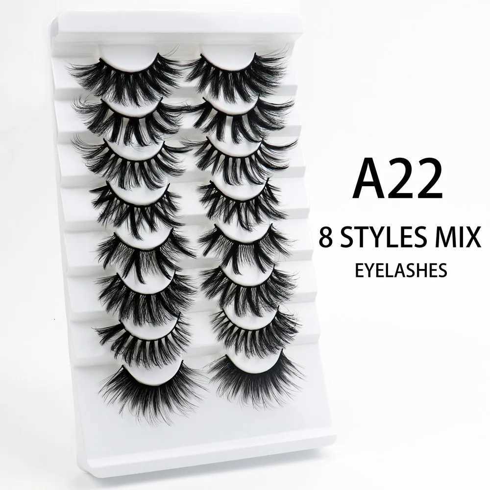 5/8 Pairs Faux Mink Eyelashes Fluffy Natural False Eyelashes 3D Dramatic Makeup Eyelash Reusable Handmade Lashes wholesale Z250730