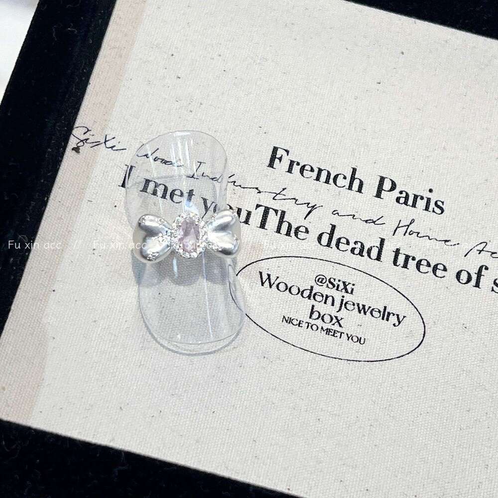 Princess on the Run Micro Pave Zircon Butterfly Open Niche Design High-end Atmosphere Index Finger Ring Jewelry for Women 47e