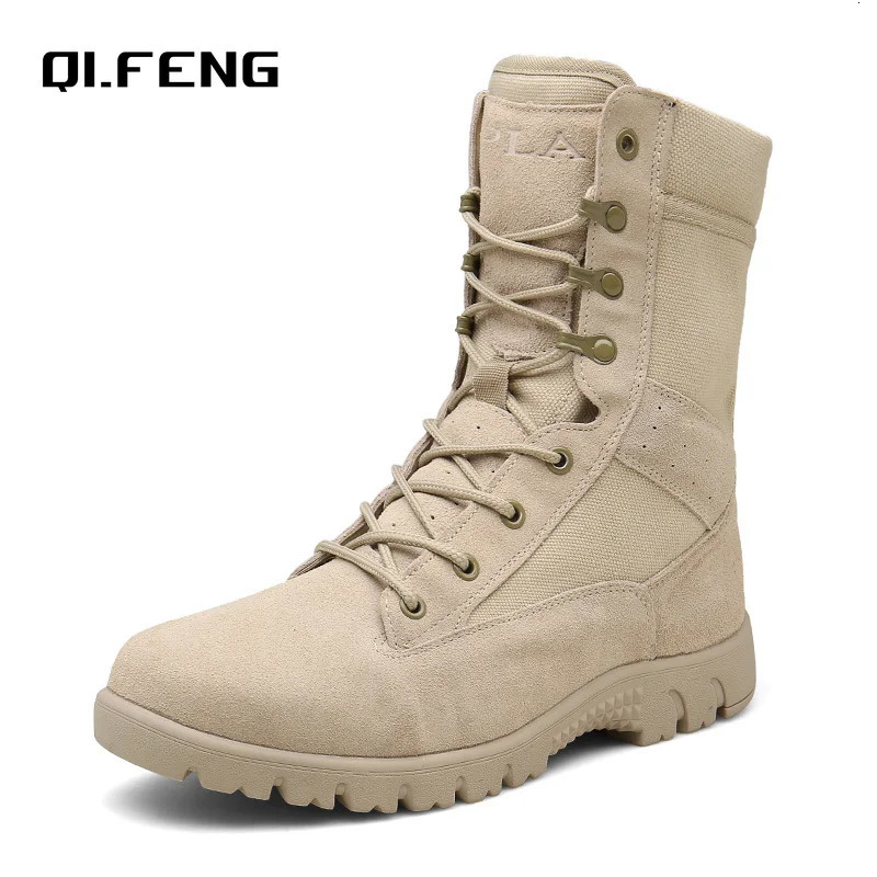 Mens High Top Training Boots Genuine Leather Boots Outdoor Anti slip Wear-resistant Hiking Work shoes Fashionable Sneaker 250729