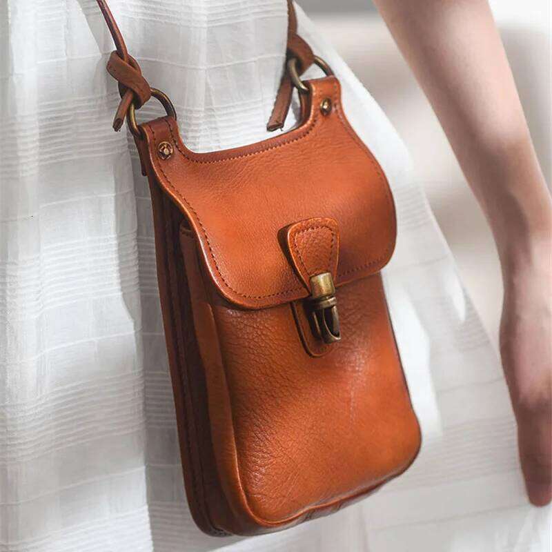 Luxury Designer Niche Natural Cowhide Ladies Mini Messenger Fashion Weekend Daily Mobile Phone Handheld Shoulder Bag