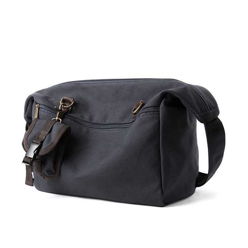 Canvas Messenger Bag for Men 14 inch Laptop Shoulder Bag with Zipper Hobo Bag for Male Female Y250730
