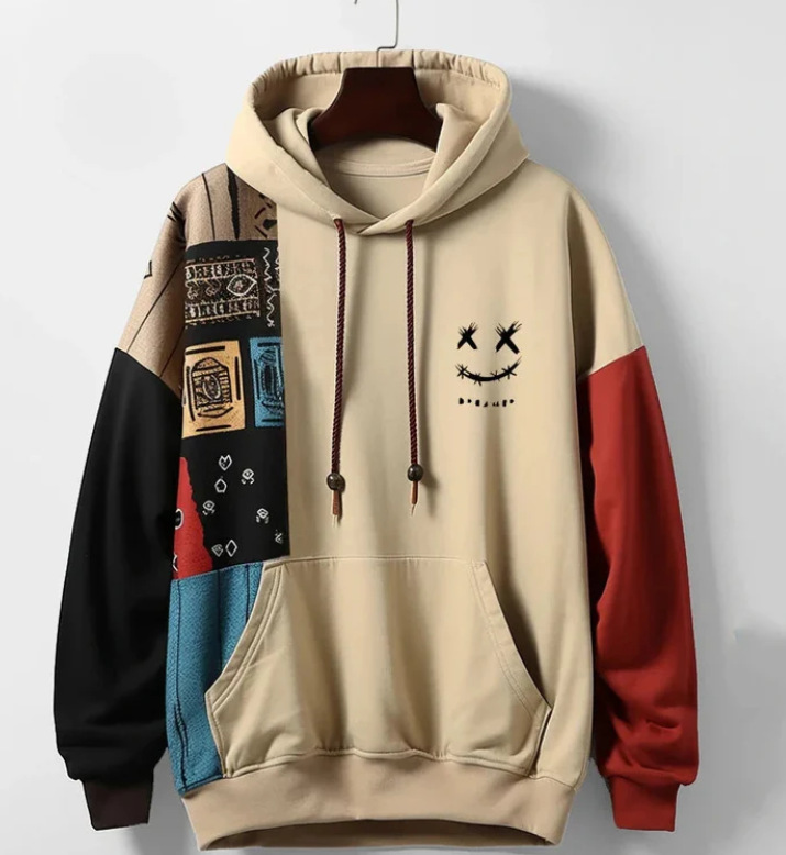 Ethnic Pattern Patchwork Print Hoodies 3D For Men Retro Long Sleeve Sweatshirt Fashion Street Hoody Pullover Oversized Tops