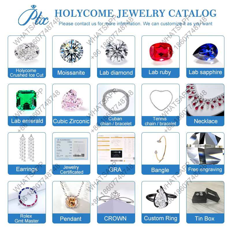 Holycome Silver Gold Custom Jewelry Hip Hop Bling VVS1 3MM 4MM 5MM 6.5MM Ice Out Diamond Moissanite Tennis Chain