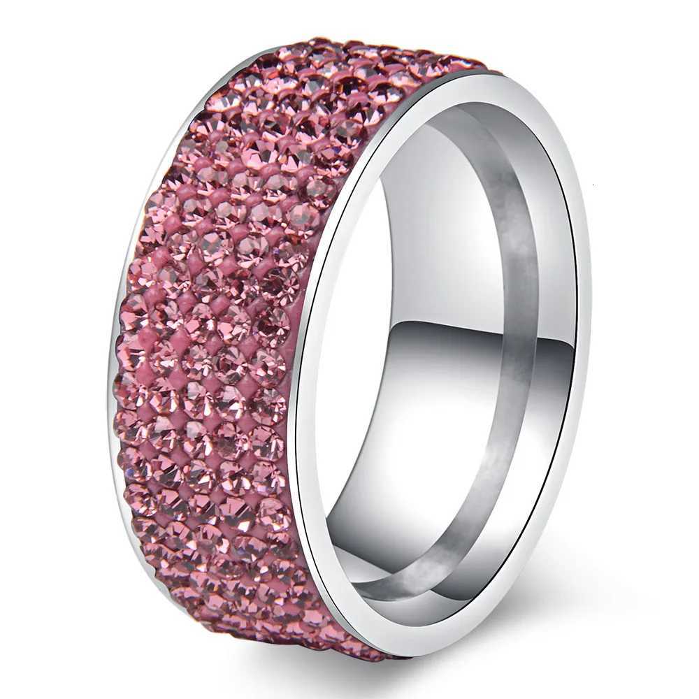 Chanfar High Quality Crystal Stainless Steel Ring Multicolor Women Elegant Finger Love Wedding Engagement Ring For Women Jewelry y250730