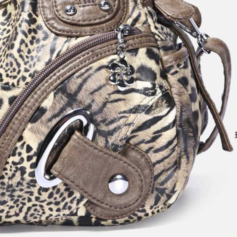 Angelkiss Women Handbags Leopard Bag Top-handle Handbag Fashion Satchel Dumpling Pack Shoulder Bag Tote Bag Hobos Large Purse Y250730