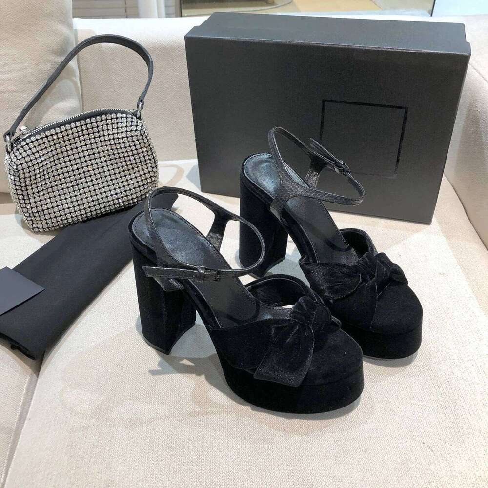 Women Size35-41 Genuine Leather Sandals Butterfly Knot Super High Heels Flat Platform Designer Shoes Zapatillas De Mujer 10f