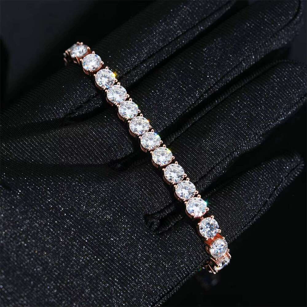 Solid 10K Gold HipHop Jewelry Silicon Stone Chain Bracelet Iced Out Men And Women Tennis Necklace