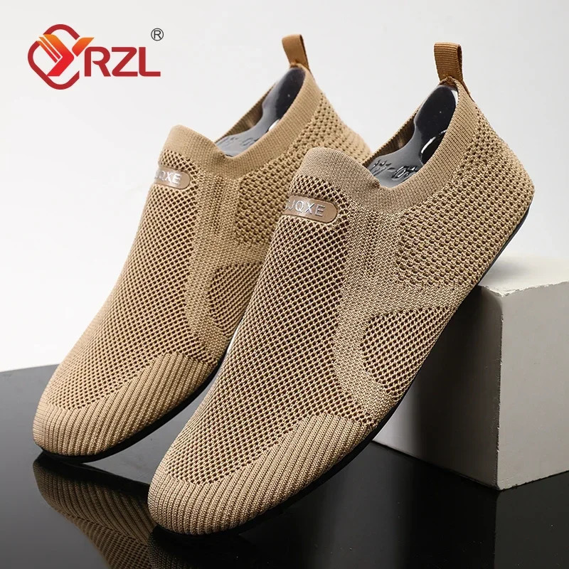 YRZL Men Mesh Loafers Driving Moccasins High Quality Flats Walking Shoes Breathable Non Slip Casual Loafers Summer Mens Shoes 250724