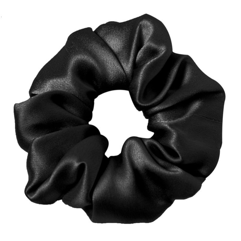 LILYSILK Scrunchies for Frizz&Breakage Prevention, 100% Mulberry Hair Ties No Damage, Elastic Silk ponytail Holders, 1Pc, Black