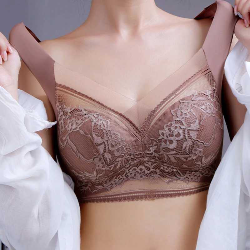 FallSweet Seamless Ice Silk Push Up Bra for Women Wireless Lace Bralette Plus Size Brassiere Summer Comfort Underwear Lingerie Z250730