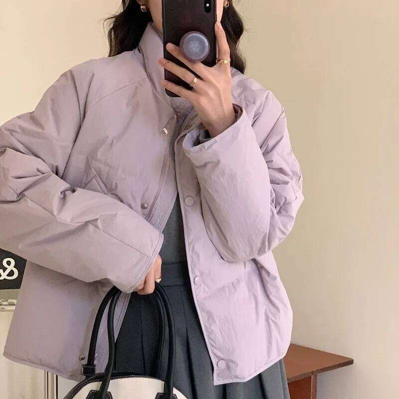 Designer Clothing 2025 Women's Models Fall Winter Coat Jacket White Duck Down Collar Short Paragraph Thickened Warm Comfortable New Versatile