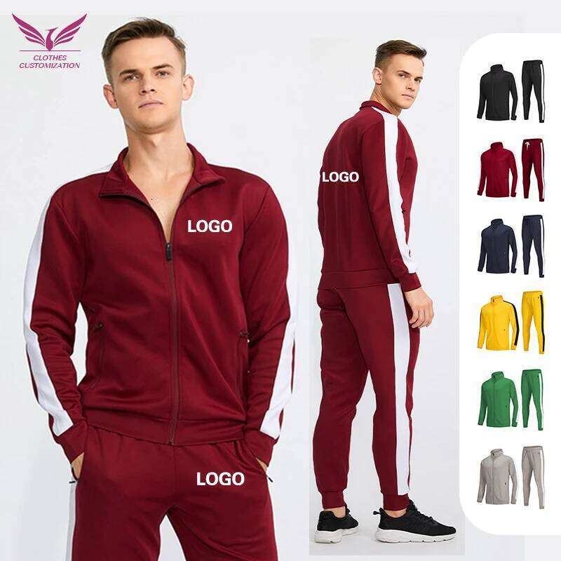 Custom Men 2 Piece Football Jersey Sets Customzation Autumn Winter Long Sleeve Soccer Uniform Training Tracksuit for Boys