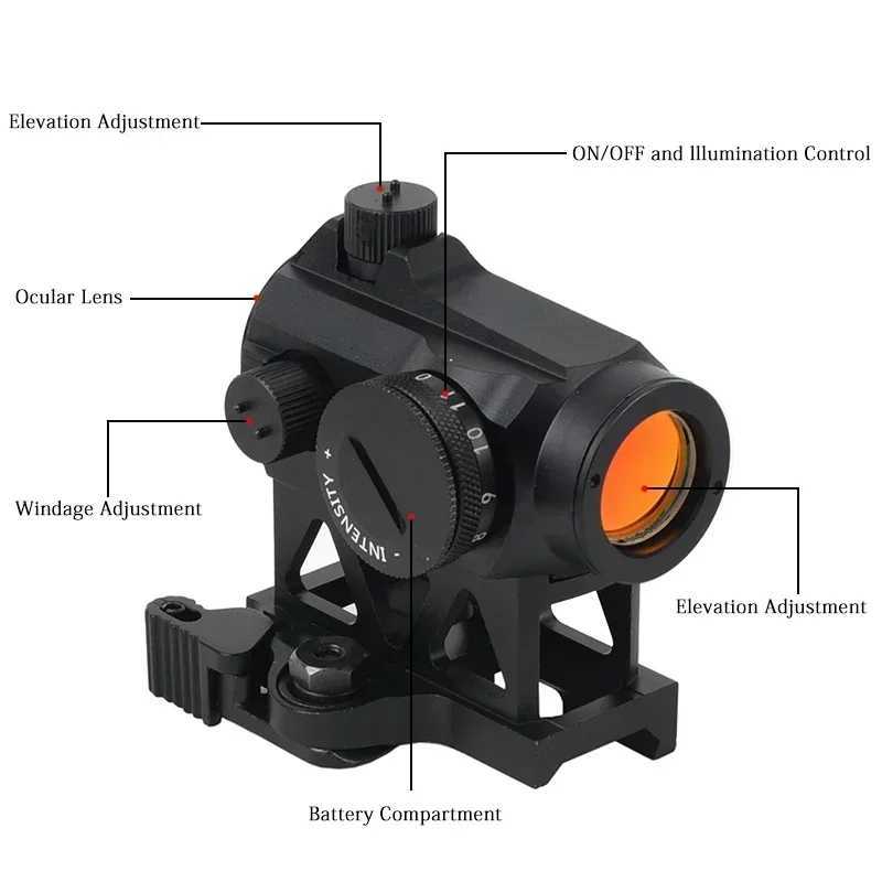 1x25 Compact Red Dot Sight Tactical Reflex 2 MOA Adjustable Mini Dot Scope 20-22mm Rail Mount Tactical Optical Riflescope R250730