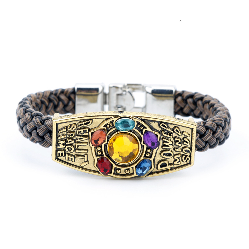 2025 Wish Hot Sale Avengers 3 Thanos Bracelet Madam Leather Rope Woven Bracelet Designer Bracelet In Stock Wholesale