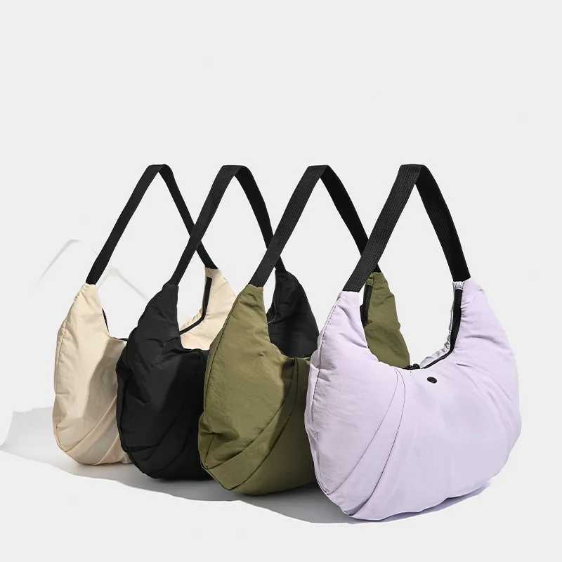 Fashion Half Moon Women Shoulder Bag Cotton Padded Handbag Soft Light Cloud Bags for Woman Designer Croissant Bag Tote Clutch Y250730