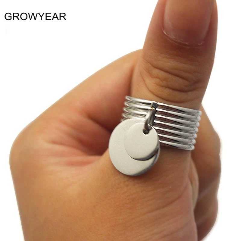 Women Fashion Jewelry Blank Tag Party Ring Silver Color Women Round Pendant Finger Ring Size 7 8 9 10 6 11 y250730