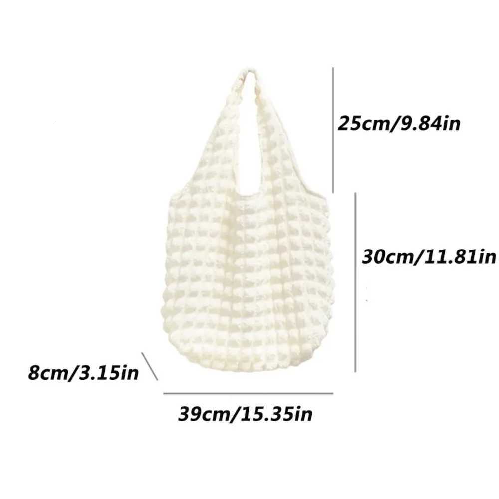 Summer Pleated Bubble Cloud Women Shoulder Bag Vintage Candy Color Large Capacity Shopping Tote Bag Y250730