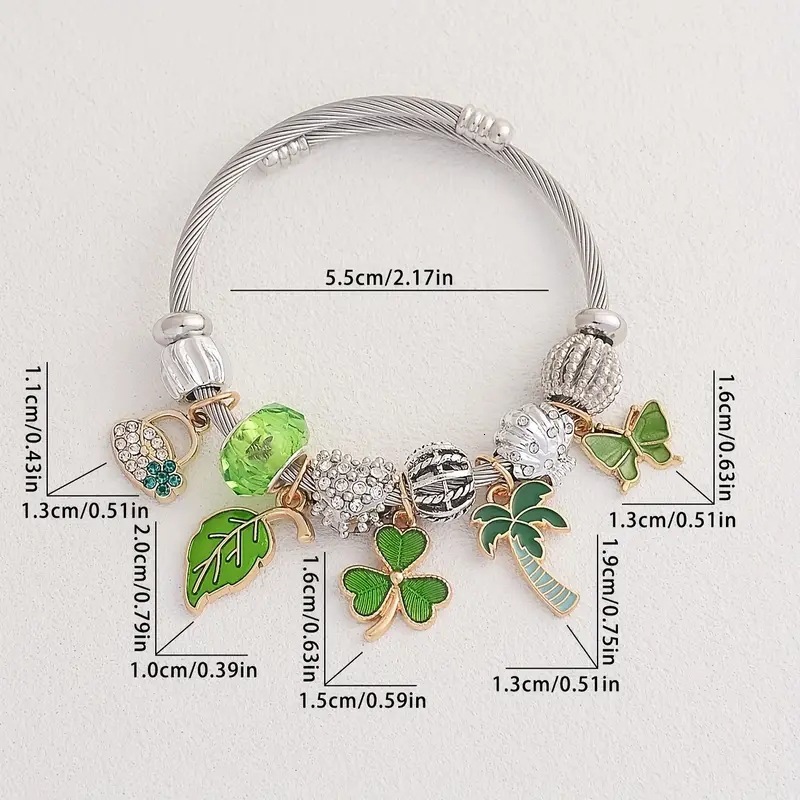 European and American New Style Personality Key Heart Bee Designer bracelet Mesh Handmade Beaded Crystal Stainless Madam Steel Bracelet for Women