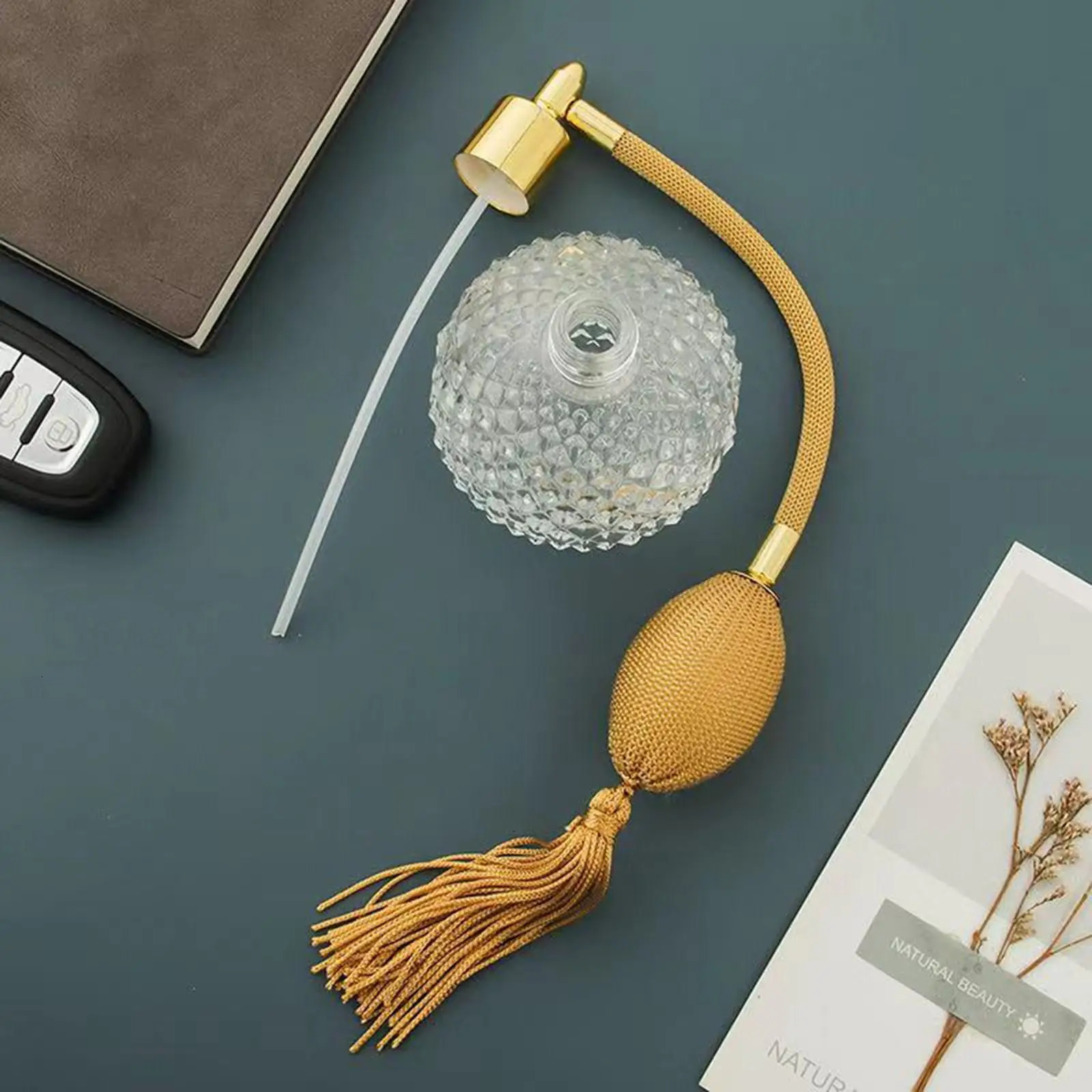 Perfume Bottle Empty 100ml Colorful Crystal Vintage Gold Long Spray Tassels Mist Parfume Atomizer Pump Refillable Glass Bottles 250726