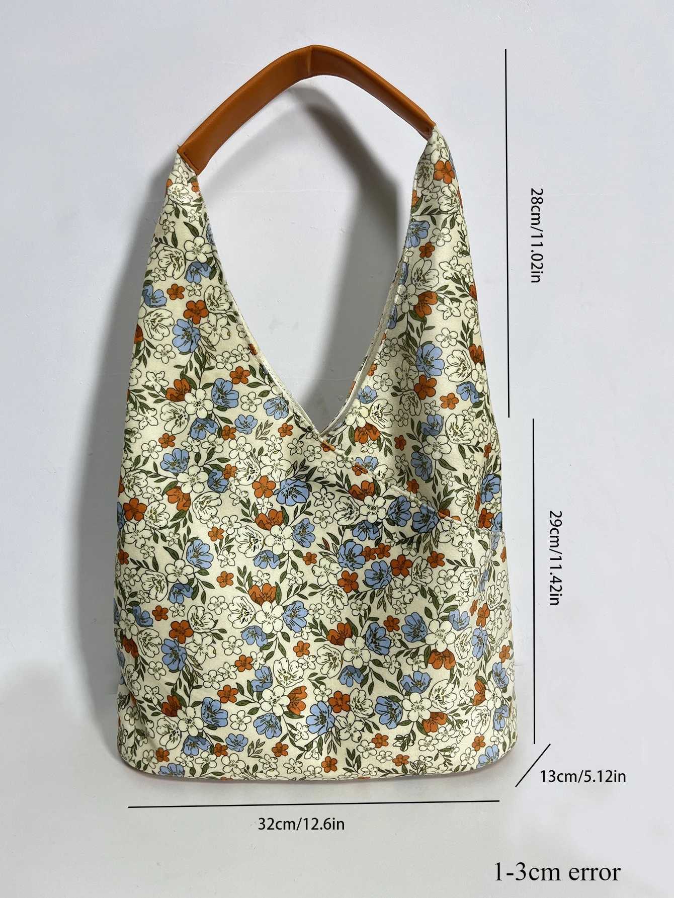 Floral Fashion Women Shoulder Vest Bags Large Capacity Versatile Ladies Handbags Casual Commuter Female Underarm Tote Y250730