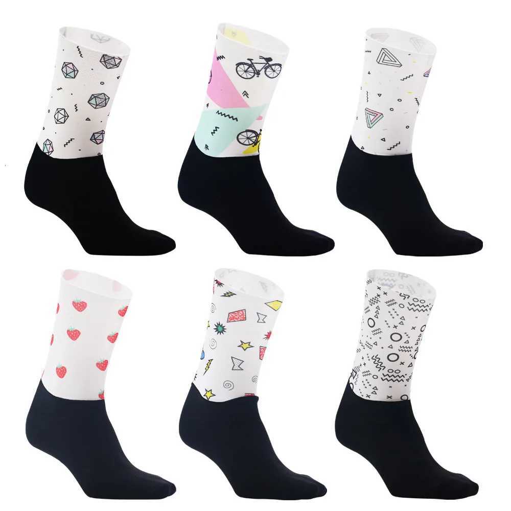 Pneumatic Cycling Socks Wind Breaking Cycling Competitive Sports Anti Slip Printing Mens and Womens Midsole Socks Z250731