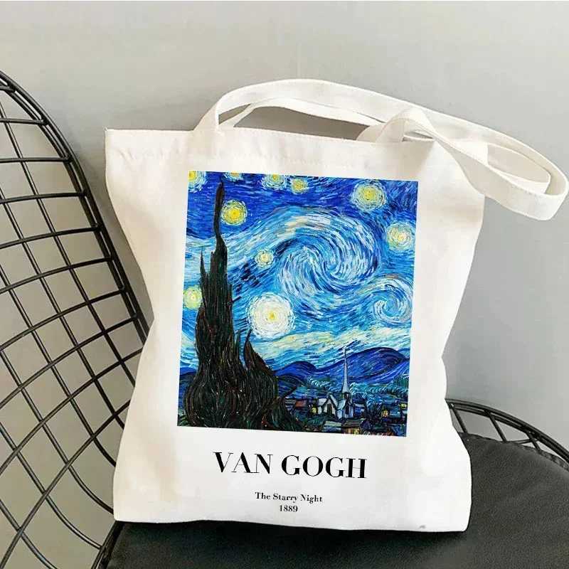 Vincent Van Gogh Capacious Tote Bag Casual Portable Shoulder Bag Lightweight Shopping Bag Big Reusable Canvas Bag Gift for Girls G250729