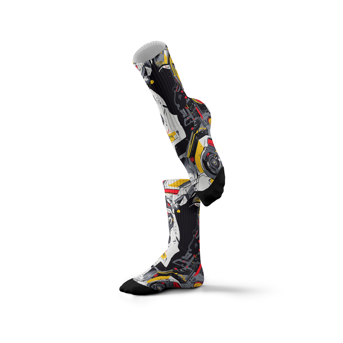 Cyberpunk Mech Design Unisex Tube Designer Socks C128