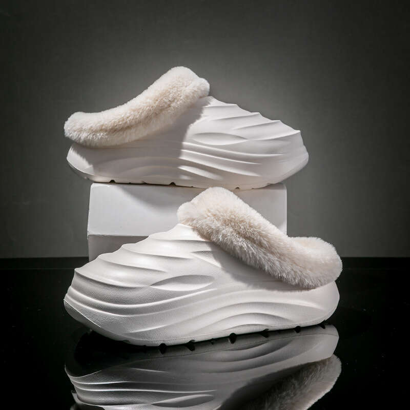 Cocoon Couple Cotton Casual Non-Slip Thick Sole Home Thickened Warm Outdoor 2024 Plush Slippers