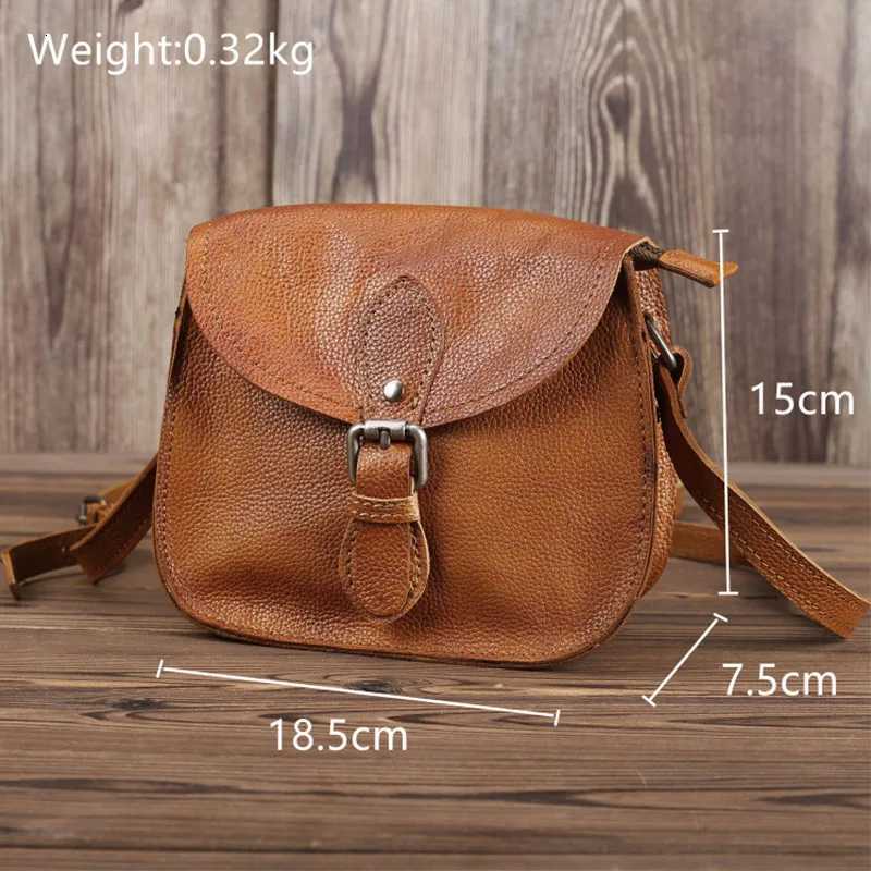 Vintage Shoulder Bag Women Genuine Cowhide Leather Wallets Purse Pouch Simple Style Solid Small Bags Y250730