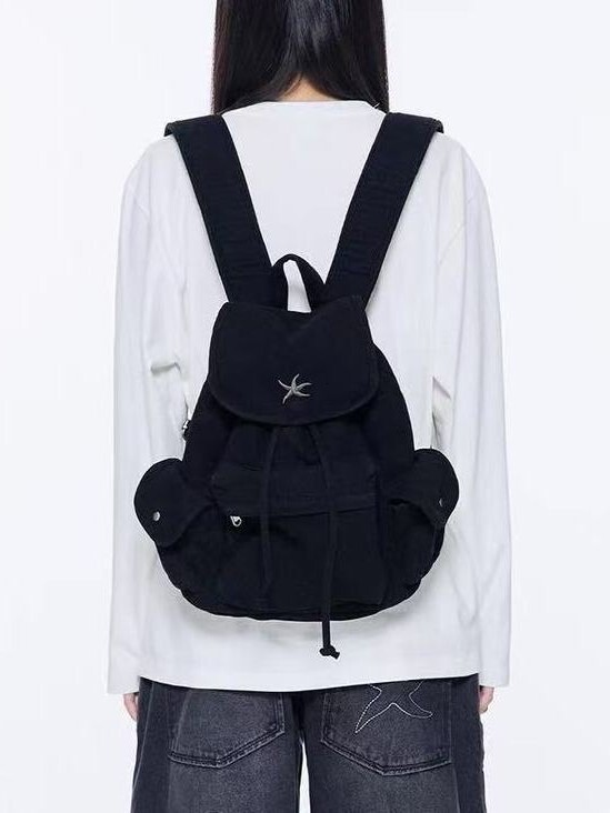 Designer Bag Large Capacity Multi-pocket Korean Vintage Starfish Denim Casual Backpack Washed Student School Bag Trendy Luxury Bag Tote Bag