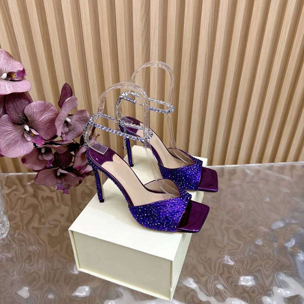Women Size34-42 Genuine Leather Crystals Sandals Super High Heels Pumps Wedding Summer Designer Shoes Zapatillas De Mujer 59f