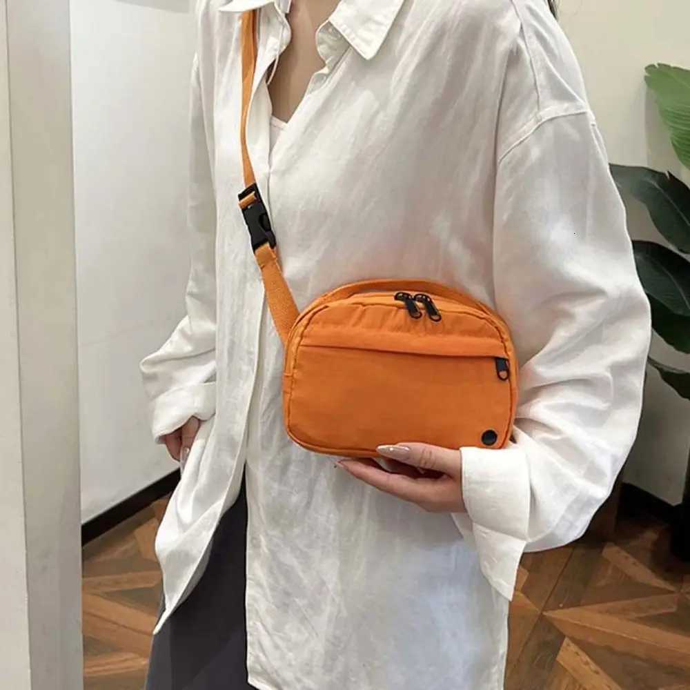 Fanny Packs Nylon Square Bag Large Capacity Korean Style Sling Crossbody Bag Solid Color Zipper Versatile Waist Pack Sport Bag Y250730